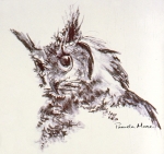 Sketch of a great horned owl by Pamela Moore, Tess For Pets Animal Reiki Master/Teacher