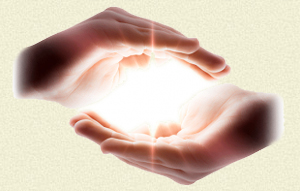 Reiki hands with Light.