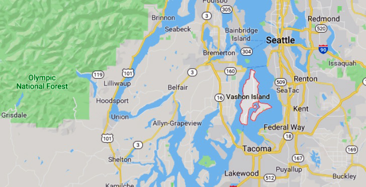 Map of Vashon, Washington location